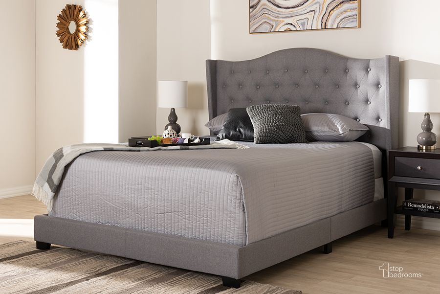 The appearance of Baxton Studio Alesha Modern And Contemporary Grey Fabric Upholstered Full Size Bed designed by Baxton Studio in the modern / contemporary interior design. This grey piece of furniture  was selected by 1StopBedrooms from Alesha Collection to add a touch of cosiness and style into your home. Sku: Alesha-Grey-Full. Bed Type: Panel Bed. Material: Fabric. Product Type: Panel Bed. Bed Size: Full. Image1