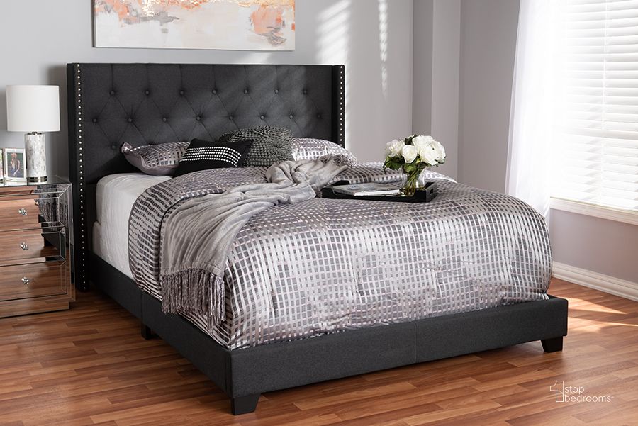 The appearance of Baxton Studio Brady Modern And Contemporary Charcoal Grey Fabric Upholstered Queen Size Bed designed by Baxton Studio in the modern / contemporary interior design. This charcoal grey piece of furniture  was selected by 1StopBedrooms from Brady Collection to add a touch of cosiness and style into your home. Sku: Brady-Charcoal Grey-Queen. Bed Type: Panel Bed. Material: Fabric. Product Type: Panel Bed. Bed Size: Queen. Image1