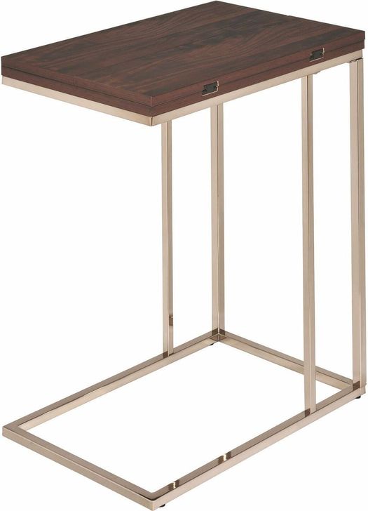 The appearance of Chestnut Accent Table designed by Coaster in the modern / contemporary interior design. This brown piece of furniture  was selected by 1StopBedrooms from  to add a touch of cosiness and style into your home. Sku: 902932. Material: Glass. Product Type: Accent Table. Table Top Shape: Rectangular. Image1