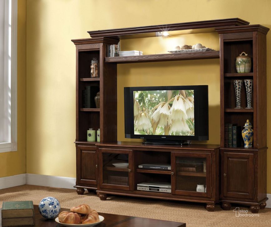 The appearance of Dita Walnut Entertainment Center designed by ACME in the transitional interior design. This brown piece of furniture  was selected by 1StopBedrooms from Dita Collection to add a touch of cosiness and style into your home. Sku: 91105;91106;91107;91108. Material: Wood. Product Type: Entertainment Center.