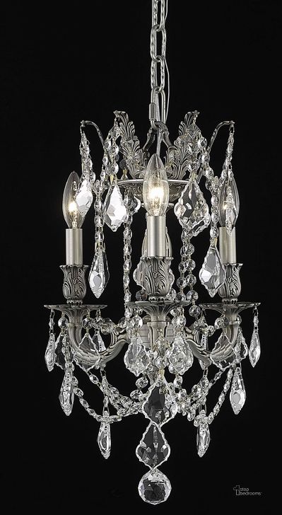 The appearance of Rosalia 13 Pewter 3 Light Pendant With Clear Royal Cut Crystal Trim designed by Elegant Lighting in the glam interior design. This pewter piece of furniture  was selected by 1StopBedrooms from Rosalia Collection to add a touch of cosiness and style into your home. Sku: 9203D13PW/RC. Product Type: Pendant Lighting. Material: Crystal.