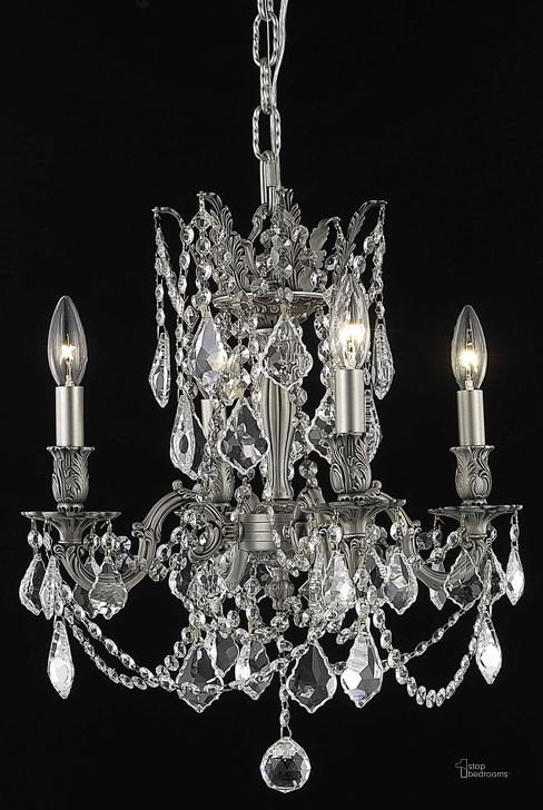 The appearance of Rosalia 17 Pewter 4 Light Pendant With Clear Royal Cut Crystal Trim designed by Elegant Lighting in the glam interior design. This pewter piece of furniture  was selected by 1StopBedrooms from Rosalia Collection to add a touch of cosiness and style into your home. Sku: 9204D17PW/RC. Product Type: Pendant Lighting. Material: Crystal.