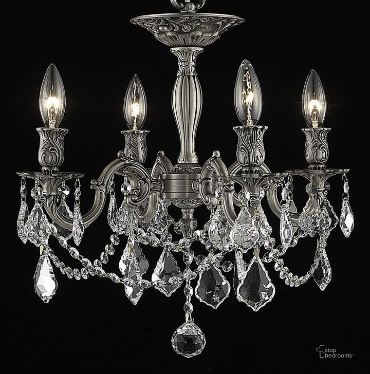 The appearance of Rosalia 17 Pewter 4 Light Flush Mount With Clear Royal Cut Crystal Trim designed by Elegant Lighting in the glam interior design. This pewter piece of furniture  was selected by 1StopBedrooms from Rosalia Collection to add a touch of cosiness and style into your home. Sku: 9204F17PW/RC. Product Type: Flush Mount. Material: Brass.