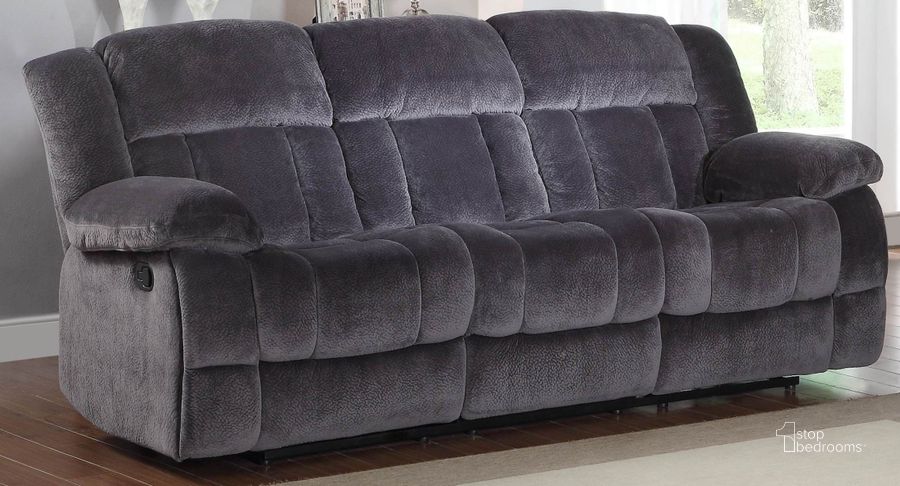 The appearance of Laurelton Double Reclining Sofa designed by Homelegance in the modern / contemporary interior design. This gray piece of furniture  was selected by 1StopBedrooms from Laurelton Collection to add a touch of cosiness and style into your home. Sku: 9636CC-3. Material: Fabric. Product Type: Reclining Sofa. Image1