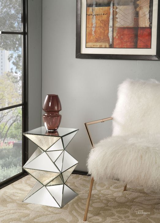 The appearance of Nyoka Mirrored Pedestal Stand designed by ACME in the glam interior design. This red piece of furniture  was selected by 1StopBedrooms from Nyoka Collection to add a touch of cosiness and style into your home. Sku: 97308. Material: Wood. Product Type: Plant Stand.
