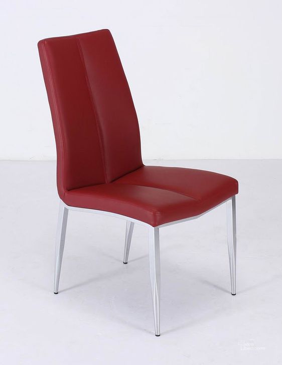 The appearance of Abigail Side Chair (Red) (Set of 4) designed by Chintaly Imports in the modern / contemporary interior design. This red piece of furniture  was selected by 1StopBedrooms from Abigail Collection to add a touch of cosiness and style into your home. Sku: ABIGAIL-SC-RED. Material: Faux Leather. Product Type: Side Chair.
