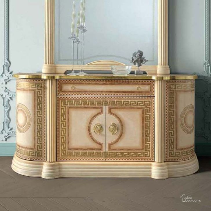 The appearance of Aida 4 Door Buffet (Ivory and Gold) designed by ESF in the traditional interior design. This gold piece of furniture  was selected by 1StopBedrooms from Aida Collection to add a touch of cosiness and style into your home. Sku: AIDA4DOORBUFFETIVORY. Material: MDF. Product Type: Buffets, Sideboards and Server. Image1