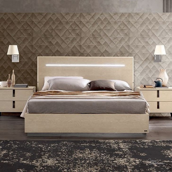 The appearance of Ambra Panel Bed (King) designed by ESF in the modern / contemporary interior design. This ivory piece of furniture  was selected by 1StopBedrooms from Ambra Collection to add a touch of cosiness and style into your home. Sku: AMBRABEDKS;WFRAMEKSCAMELBENT. Bed Type: Platform Bed. Product Type: Platform Bed. Bed Size: King.