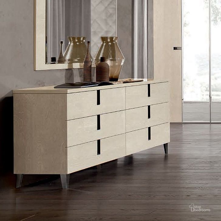 The appearance of Ambra Double Dresser designed by ESF in the modern / contemporary interior design. This ivory piece of furniture  was selected by 1StopBedrooms from Ambra Collection to add a touch of cosiness and style into your home. Sku: AMBRADOUBLEDRESSER. Product Type: Dresser. Material: MDF. Image1