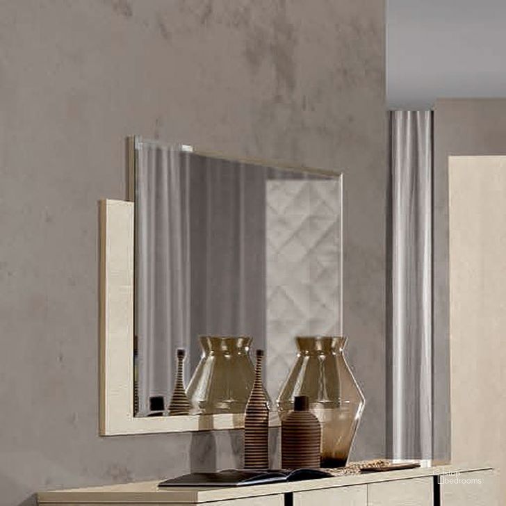 The appearance of Ambra Buffet Mirror designed by ESF in the modern / contemporary interior design. This ivory piece of furniture  was selected by 1StopBedrooms from Ambra Collection to add a touch of cosiness and style into your home. Sku: AMBRAMIRROR. Material: MDF. Product Type: Accent Mirror. Image1