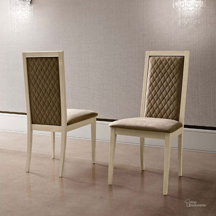 The appearance of Ambra Side Chair (Set of 2) designed by ESF in the modern / contemporary interior design. This ivory piece of furniture  was selected by 1StopBedrooms from Ambra Collection to add a touch of cosiness and style into your home. Sku: AMBRASIDECHAIR. Product Type: Dining Chair. Material: MDF.