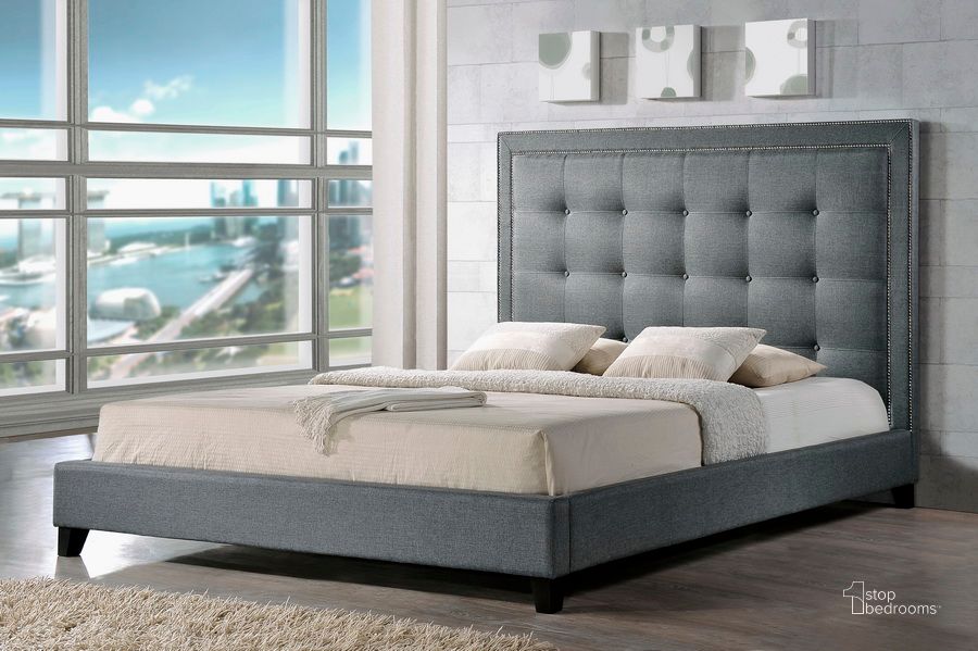 The appearance of Baxton Studio Hirst Gray Platform Bed- King Size designed by Baxton Studio in the modern / contemporary interior design. This grey piece of furniture  was selected by 1StopBedrooms from Hirst Collection to add a touch of cosiness and style into your home. Sku: BBT6377-Grey-King. Bed Type: Platform Bed. Material: Wood. Product Type: Platform Bed. Bed Size: King.