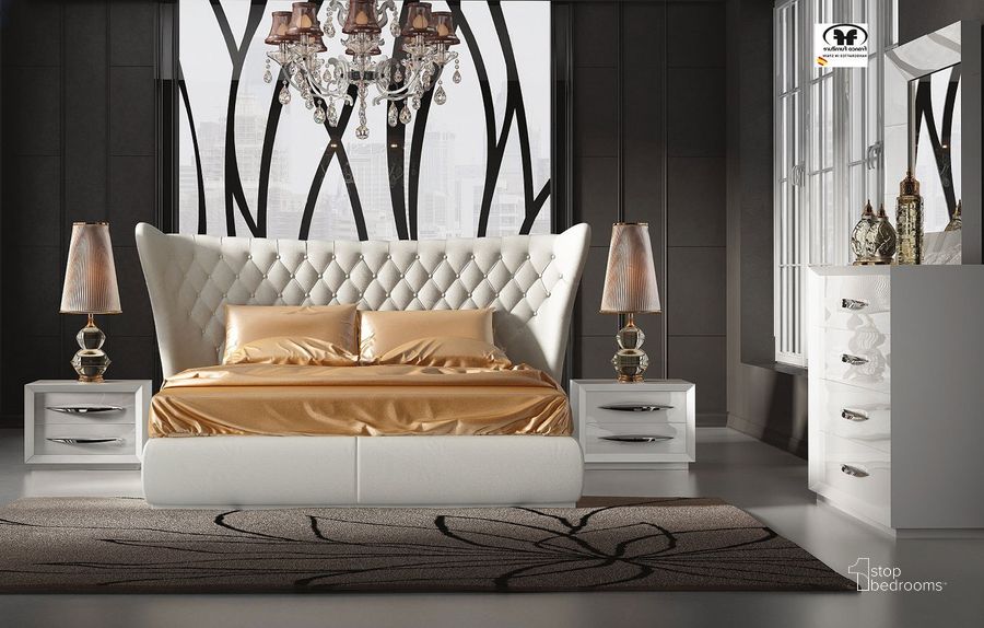 The appearance of Carmen Bedroom Set (White) w/ Miami Bed designed by ESF in the modern / contemporary interior design. This white piece of furniture  was selected by 1StopBedrooms from Carmen Collection to add a touch of cosiness and style into your home. Sku: MIAMIBEDQS;ENZOSTORAGEKITQS;CARMENN/SWHITE. Bed Type: Storage Bed. Material: Faux Leather. Product Type: Storage Bed. Bed Size: Queen. Image1