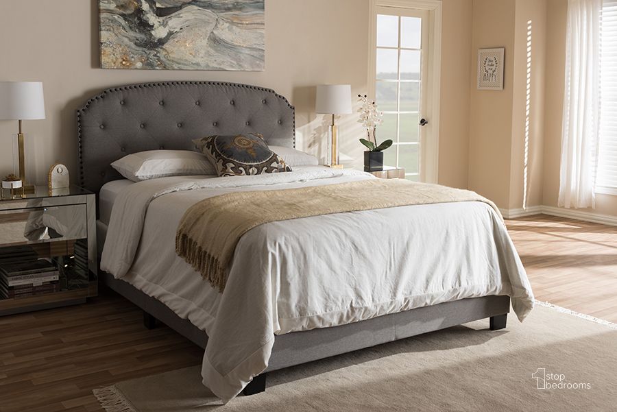 The appearance of Baxton Studio Lexi Modern And Contemporary Light Grey Fabric Upholstered Queen Size Bed designed by Baxton Studio in the modern / contemporary interior design. This light grey piece of furniture  was selected by 1StopBedrooms from Lexi Collection to add a touch of cosiness and style into your home. Sku: CF8747-F-Light Grey-Queen. Bed Type: Panel Bed. Material: Fabric. Product Type: Panel Bed. Bed Size: Queen. Image1