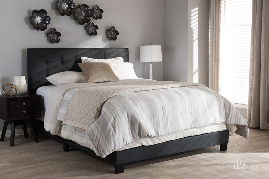 The appearance of Kolton Charcoal King Panel Bed designed by Luxe Linea in the modern / contemporary interior design. This charcoal piece of furniture  was selected by 1StopBedrooms from Kolton Collection to add a touch of cosiness and style into your home. Sku: CF8747B-Charcoal-King. Bed Type: Panel Bed. Material: Fabric. Product Type: Panel Bed. Bed Size: King. Image1