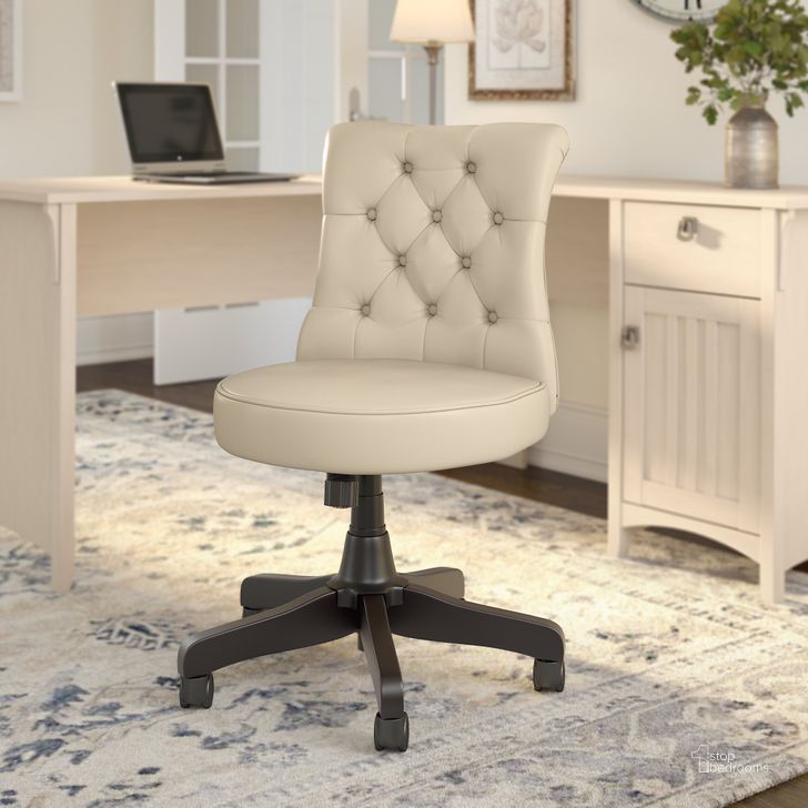 The appearance of Arden Lane Mid Back Tufted Office Chair in Antique White Leather designed by Bush Furniture in the modern / contemporary interior design. This antique white piece of furniture  was selected by 1StopBedrooms from Arden Lane Collection to add a touch of cosiness and style into your home. Sku: CH2301AWL-03. Material: Metal. Product Type: Office Chair. Image1