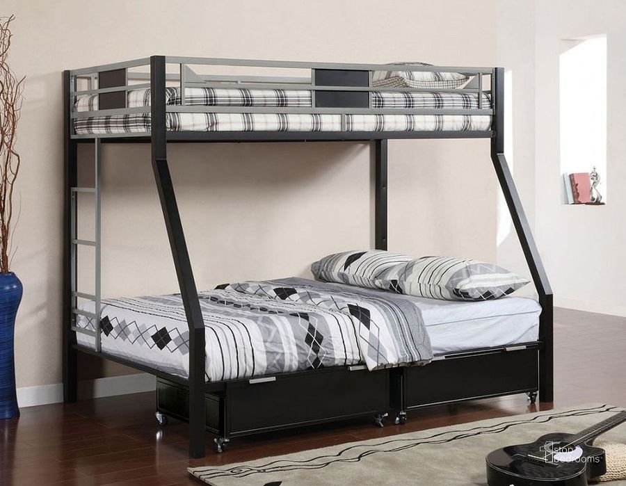 The appearance of Clifton Twin over Full Bunk Bed designed by Furniture of America in the modern / contemporary interior design. This two-tone color piece of furniture  was selected by 1StopBedrooms from Clifton Collection to add a touch of cosiness and style into your home. Sku: CM-BK1022. Bed Type: Bunk Bed. Material: Metal. Product Type: Bunk Bed. Bed Size: Twin Over Full.