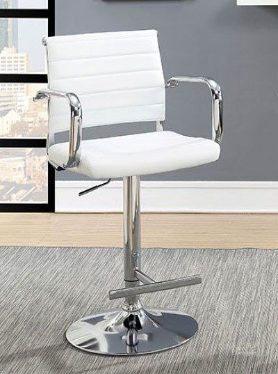 The appearance of Sedona Adjustable Bar Stool (White) designed by Furniture of America in the modern / contemporary interior design. This white piece of furniture  was selected by 1StopBedrooms from Sedona Collection to add a touch of cosiness and style into your home. Sku: CM-BR6463WH. Material: Faux Leather. Product Type: Barstool.