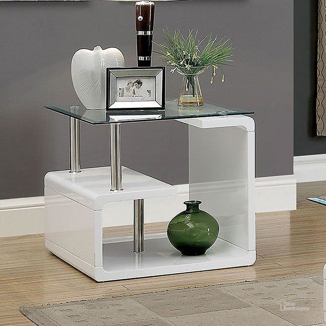 The appearance of Torkel End Table designed by Furniture of America in the modern / contemporary interior design. This white piece of furniture  was selected by 1StopBedrooms from Torkel Collection to add a touch of cosiness and style into your home. Sku: CM4056E. Material: Metal. Product Type: End Table.