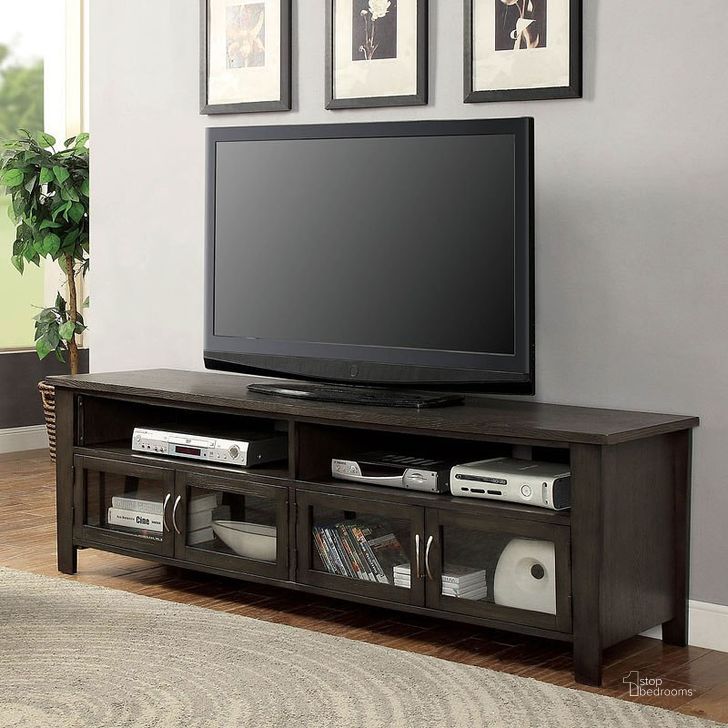 The appearance of Alma 72-Inch TV Stand designed by Furniture of America in the transitional interior design. This gray piece of furniture  was selected by 1StopBedrooms from Alma Collection to add a touch of cosiness and style into your home. Sku: CM5903-TV-72. Material: Wood. Product Type: TV Stands and TV Console. Image1