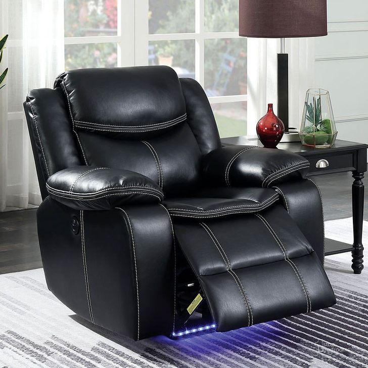 The appearance of Sirius Power Recliner designed by Furniture of America in the modern / contemporary interior design. This black piece of furniture  was selected by 1StopBedrooms from Sirius Collection to add a touch of cosiness and style into your home. Sku: CM6567-CH. Material: Faux Leather. Product Type: Recliners and Rocker.