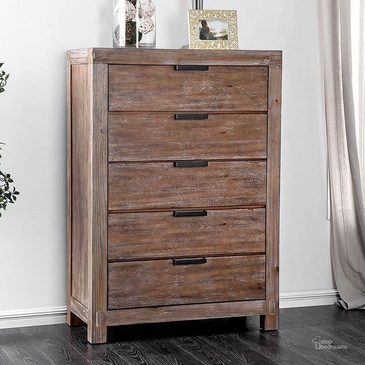 The appearance of Wynton Chest designed by Furniture of America in the transitional interior design. This weathered light oak piece of furniture  was selected by 1StopBedrooms from Wynton Collection to add a touch of cosiness and style into your home. Sku: CM7360C. Material: Wood. Product Type: Chest.