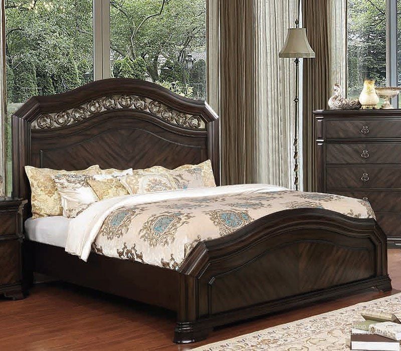 The appearance of Calliope Panel Bed (Queen) designed by Furniture of America in the traditional interior design. This espresso piece of furniture  was selected by 1StopBedrooms from Calliope Collection to add a touch of cosiness and style into your home. Sku: CM7751Q-HB;CM7751Q-FB;CM7751Q-R. Bed Type: Panel Bed. Material: Wood. Product Type: Panel Bed. Bed Size: Queen. Image1