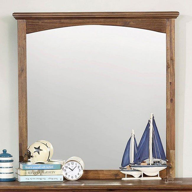 The appearance of Colin Mirror designed by Furniture of America in the transitional interior design. This dark oak piece of furniture  was selected by 1StopBedrooms from Colin Collection to add a touch of cosiness and style into your home. Sku: CM7909A-M. Material: Wood. Product Type: Kids Bedroom Mirror.