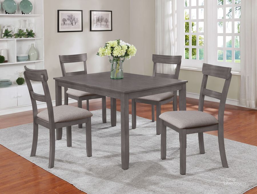 The appearance of Crown Mark Henderson Grey Dining Set designed by Crown Mark in the transitional interior design. This grey piece of furniture  was selected by 1StopBedrooms from Henderson Collection to add a touch of cosiness and style into your home. Sku: 2254SET-GY. Product Type: Casual Dining Set. Material: Casual.