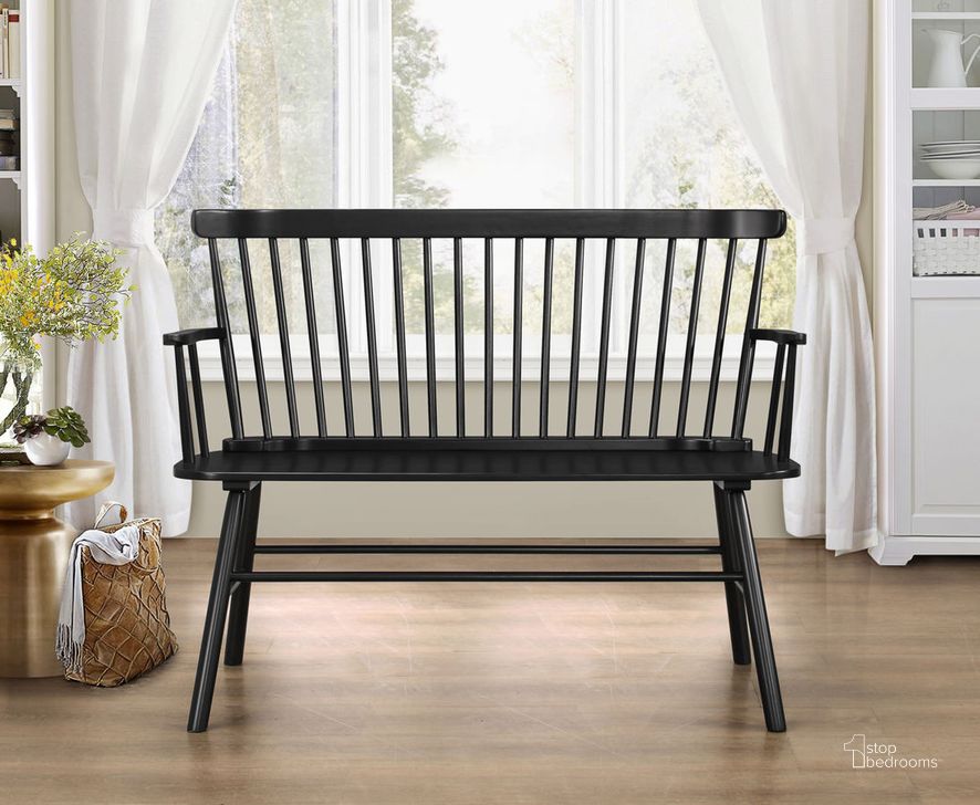 The appearance of Crown Mark Jerimiah Black Spindleback Bench designed by Crown Mark in the traditional interior design. This black piece of furniture  was selected by 1StopBedrooms from Jerimiah Collection to add a touch of cosiness and style into your home. Sku: 4185-BENCH-BK. Product Type: Bench.