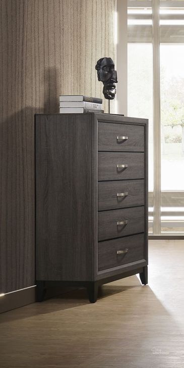 The appearance of Crown Mark Akerson Grey Chest designed by Crown Mark in the modern / contemporary interior design. This grey piece of furniture  was selected by 1StopBedrooms from Akerson Collection to add a touch of cosiness and style into your home. Sku: B4620-4. Product Type: Chest.