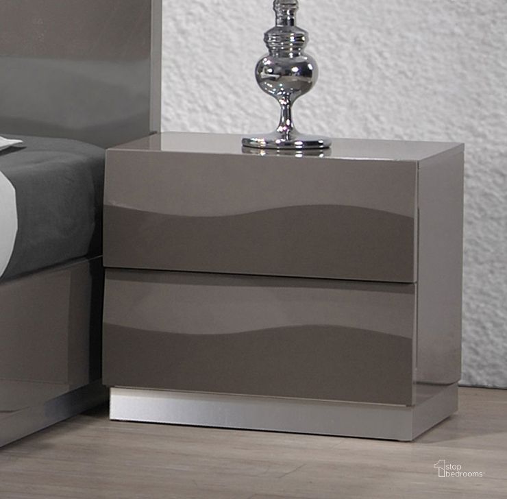 The appearance of Delhi Nightstand designed by Chintaly Imports in the modern / contemporary interior design. This grey piece of furniture  was selected by 1StopBedrooms from Delhi Collection to add a touch of cosiness and style into your home. Sku: DELHI-NS. Product Type: Nightstand. Material: MDF. Image1