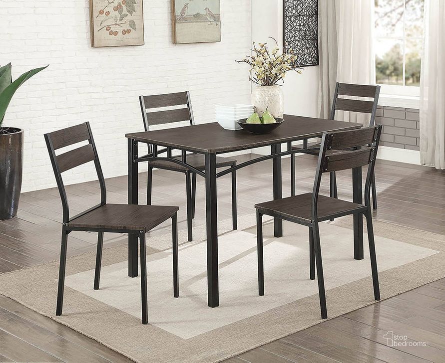 The appearance of Furniture of America Westport Antique Brown 5pc Dining Set designed by Furniture of America in the transitional interior design. This antique brown piece of furniture  was selected by 1StopBedrooms from Westport Collection to add a touch of cosiness and style into your home. Sku: CM3920T-5PK. Material: Metal. Product Type: Dining Room Set.