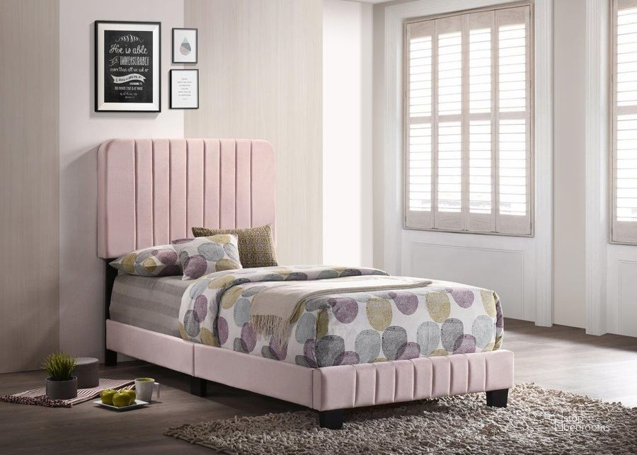 The appearance of Glory Furniture Lodi Twin Bed, Pink designed by Glory in the modern / contemporary interior design. This pink piece of furniture  was selected by 1StopBedrooms from Lodi Collection to add a touch of cosiness and style into your home. Sku: G0406-TB-UP-Twin  Bed. Bed Type: Panel Bed. Material: Wood. Product Type: Panel Bed. Bed Size: Twin. Image1
