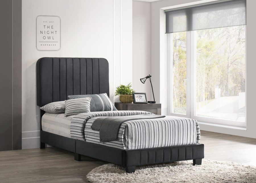 The appearance of Glory Furniture Lodi Twin Bed, Black designed by Glory in the modern / contemporary interior design. This black piece of furniture  was selected by 1StopBedrooms from Lodi Collection to add a touch of cosiness and style into your home. Sku: G0407-TB-UP-Twin  Bed. Bed Type: Panel Bed. Material: Wood. Product Type: Panel Bed. Bed Size: Twin. Image1