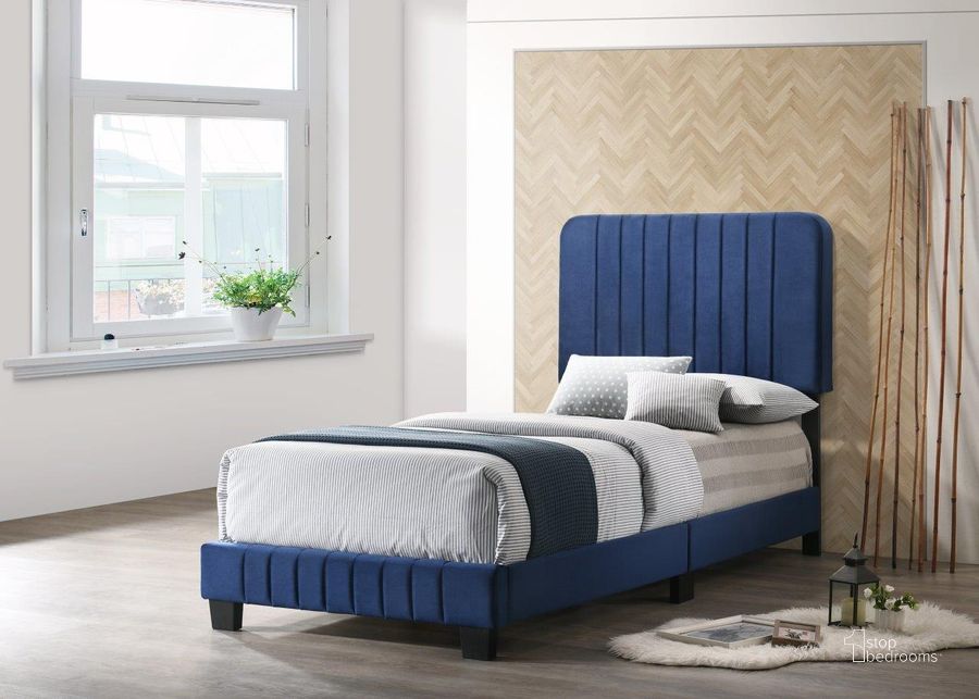The appearance of Glory Furniture Lodi Twin Bed, Navy Blue designed by Glory in the modern / contemporary interior design. This navy blue piece of furniture  was selected by 1StopBedrooms from Lodi Collection to add a touch of cosiness and style into your home. Sku: G0409-TB-UP-Twin  Bed. Bed Type: Panel Bed. Material: Wood. Product Type: Panel Bed. Bed Size: Twin. Image1