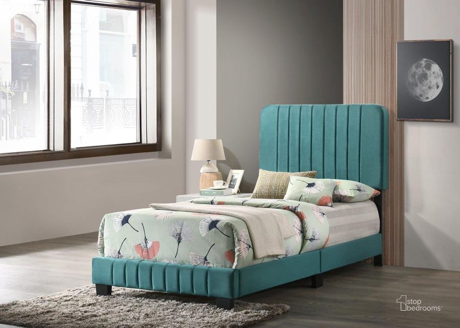 The appearance of Glory Furniture Lodi Twin Bed, Green designed by Glory in the modern / contemporary interior design. This green piece of furniture  was selected by 1StopBedrooms from Lodi Collection to add a touch of cosiness and style into your home. Sku: G0505-TB-UP-Twin  Bed. Bed Type: Panel Bed. Material: Wood. Product Type: Panel Bed. Bed Size: Twin. Image1