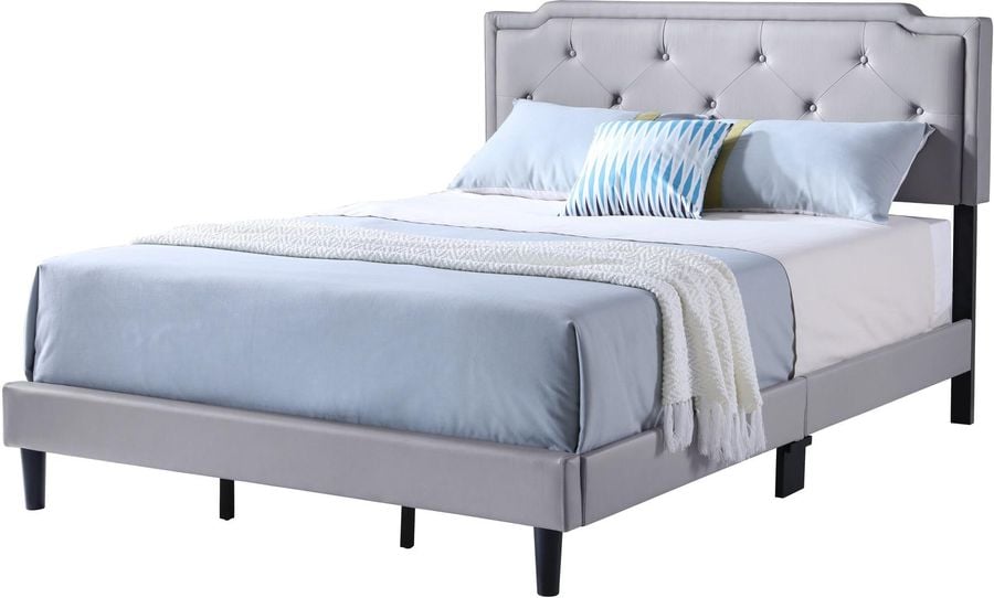 The appearance of Glory Furniture StarLight King Size Bed Grey designed by Glory in the modern / contemporary interior design. This grey piece of furniture  was selected by 1StopBedrooms from Starlight Collection to add a touch of cosiness and style into your home. Sku: G1112-KB-UP-King Bed. Bed Type: Panel Bed. Material: Wood. Product Type: Panel Bed. Bed Size: King. Image1
