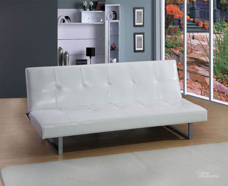 The appearance of G115 Sofa Bed (White) designed by Glory in the modern / contemporary interior design. This white piece of furniture  was selected by 1StopBedrooms from G115 Collection to add a touch of cosiness and style into your home. Sku: G115-S-Sofa Bed. Material: Faux Leather. Product Type: Sofa Bed. Image1
