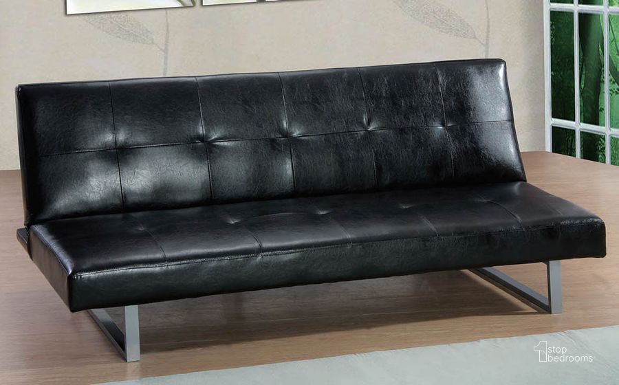 The appearance of G116 Sofa Bed (Black) designed by Glory in the modern / contemporary interior design. This black piece of furniture  was selected by 1StopBedrooms from G116 Collection to add a touch of cosiness and style into your home. Sku: G116-S-Sofa Bed. Material: Faux Leather. Product Type: Sofa Bed. Image1
