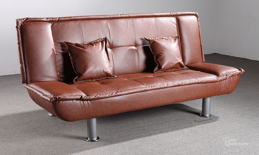 The appearance of G133 Sofa Bed (Brown) designed by Glory in the modern / contemporary interior design. This brown piece of furniture  was selected by 1StopBedrooms from G133 Collection to add a touch of cosiness and style into your home. Sku: G133-S-Sofa Bed. Material: Faux Leather. Product Type: Sofa Bed. Image1
