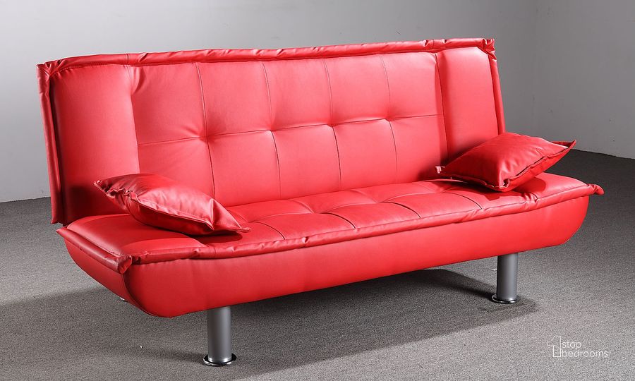 The appearance of G134 Sofa Bed (Red) designed by Glory in the modern / contemporary interior design. This red piece of furniture  was selected by 1StopBedrooms from G134 Collection to add a touch of cosiness and style into your home. Sku: G134-S-Sofa Bed. Material: Faux Leather. Product Type: Sofa Bed. Image1
