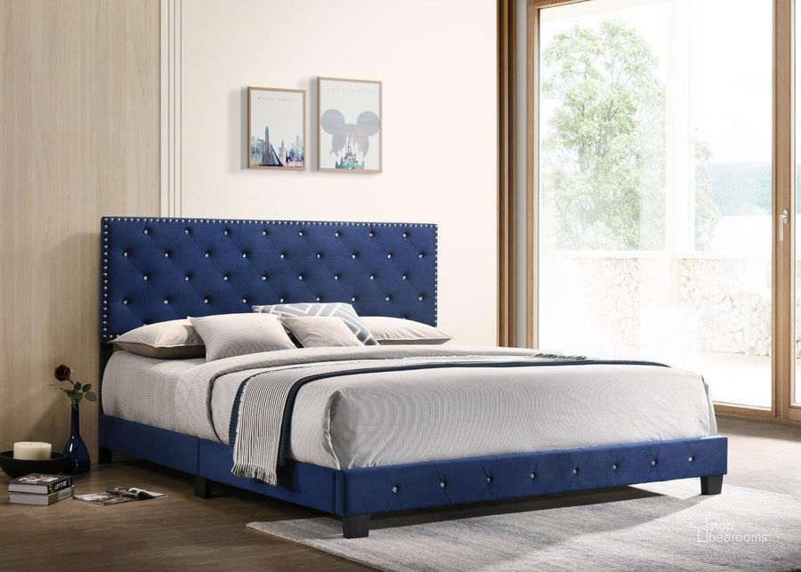 The appearance of Glory Furniture Suffolk King Bed, Navy Blue designed by Glory in the transitional interior design. This navy blue piece of furniture  was selected by 1StopBedrooms from Suffolk Collection to add a touch of cosiness and style into your home. Sku: G1405-KB-UP-Headboard,Footboard,Rails,Supports,hardware,Assembly Guide. Bed Type: Panel Bed. Material: Wood. Product Type: Panel Bed. Bed Size: King. Image1