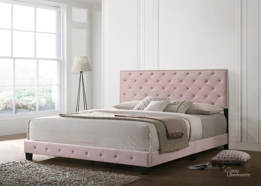 The appearance of Glory Furniture Suffolk King Bed, Pink designed by Glory in the modern / contemporary interior design. This pink piece of furniture  was selected by 1StopBedrooms from Suffolk Collection to add a touch of cosiness and style into your home. Sku: G1406-KB-UP-Headboard,Footboard,Rails,Supports,hardware,Assembly Guide. Bed Type: Panel Bed. Material: Wood. Product Type: Panel Bed. Bed Size: King. Image1