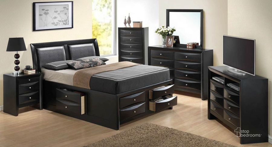 The appearance of G1500I Storage Bedroom Set designed by Glory in the transitional interior design. This black piece of furniture  was selected by 1StopBedrooms from G1500 Collection to add a touch of cosiness and style into your home. Sku: G1500I-QSB4-Queen STGE Bed HDBD;G1500I-QSB4-Queen STGE Bed FTBD;G1500I-QSB4-Queen STGE Bed Rails;G1500I-QSB4-Queen STGE Bed Drawers for Rails;G1500I-QSB4-Queen STGE Bed Drawers for FTBD;G1500I-QSB4-Queen STGE Bed Drawers for FTBD;G1500-N-Nightstand. Material: Wood. Product Type: Storage Bed. Bed Size: Queen. Image1