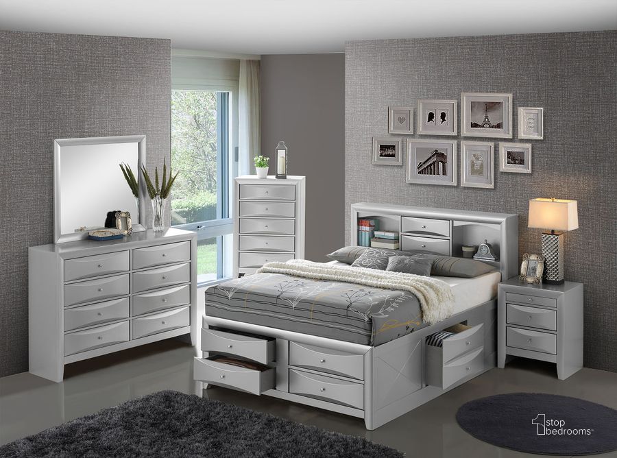 The appearance of G1503G Bookcase Storage Bedroom Set designed by Glory in the transitional interior design. This silver gray piece of furniture  was selected by 1StopBedrooms from G15 Collection to add a touch of cosiness and style into your home. Sku: G1503G-QSB3-Queen STGE Bed HDBD;G1503G-QSB3-Queen STGE Bed FTBD;G1503G-QSB3-Queen STGE Bed Rails;G1503G-QSB3-Queen STGE Bed Drawers for Rails;G1503G-QSB3-Queen STGE Bed Drawers for FTBD;G1503G-QSB3-Queen STGE Bed Drawers for FTBD;G1503-N-Nightstand. Material: Wood. Product Type: Storage Bed. Bed Size: Queen. Image1