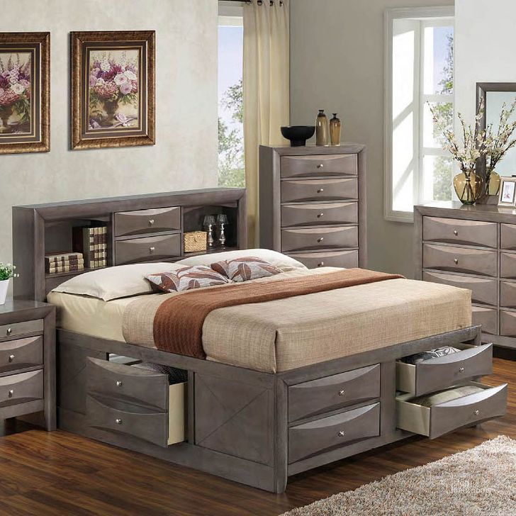 The appearance of G1505 Bookcase Storage Bedroom Set designed by Glory in the transitional interior design. This gray piece of furniture  was selected by 1StopBedrooms from G1505 Collection to add a touch of cosiness and style into your home. Sku: G1505G-QSB3-Queen STGE Bed HDBD;G1505G-QSB3-Queen STGE Bed FTBD;G1505G-QSB3-Queen STGE Bed Rails;G1505G-QSB3-Queen STGE Bed Drawers for Rails;G1505G-QSB3-Queen STGE Bed Drawers for FTBD;G1505G-QSB3-Queen STGE Bed Drawers for FTBD;G1505-N-Nightstand. Material: Wood. Product Type: Storage Bed. Bed Size: Queen. Image1