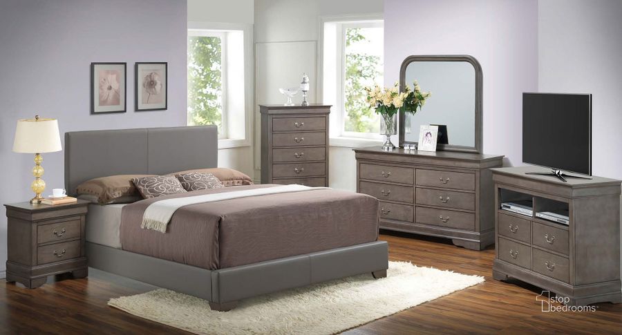 The appearance of G1805 Upholstered Bedroom Set designed by Glory in the traditional interior design. This gray piece of furniture  was selected by 1StopBedrooms from G3105 Collection to add a touch of cosiness and style into your home. Sku: G1805-QB-UP;G0001-Q;G3105-N-Nightstand. Material: Wood. Product Type: Panel Bed. Bed Size: Queen. Image1
