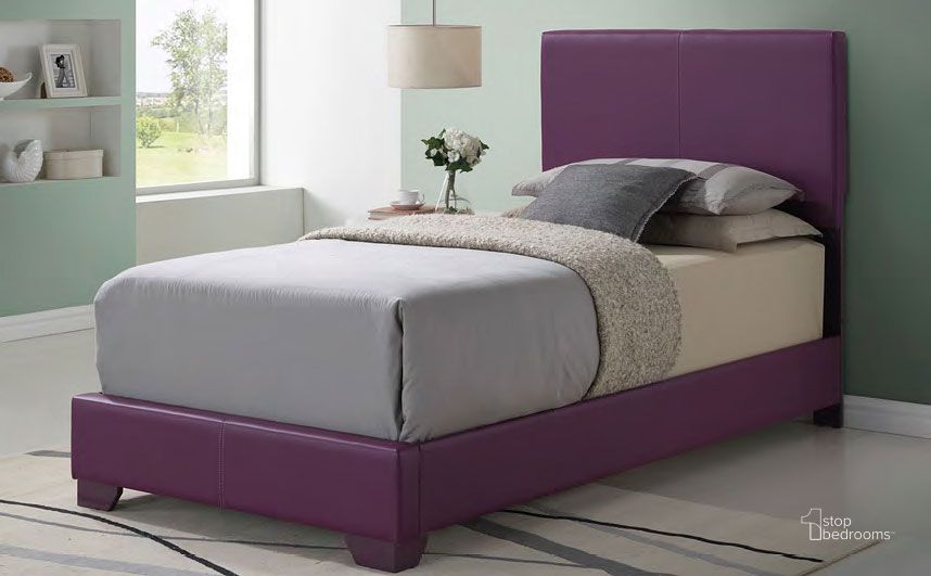 The appearance of G1806 Youth Upholstered Bed (Purple) (Twin) designed by Glory in the modern / contemporary interior design. This purple piece of furniture  was selected by 1StopBedrooms from G1806 Collection to add a touch of cosiness and style into your home. Sku: G1806-TB-UP;G0001-T. Bed Type: Platform Bed. Product Type: Platform Bed. Bed Size: Twin.