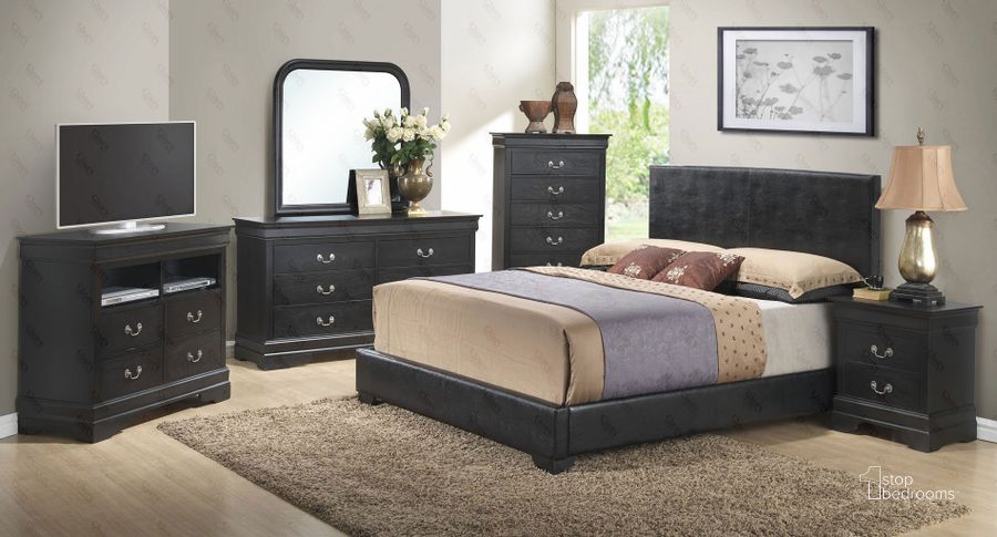The appearance of G1850 Upholstered Bedroom Set designed by Glory in the traditional interior design. This black piece of furniture  was selected by 1StopBedrooms from G3150 Collection to add a touch of cosiness and style into your home. Sku: G1850-QB-UP;G0001-Q;G3150-N-Nightstand. Material: Wood. Product Type: Panel Bed. Bed Size: Queen. Image1